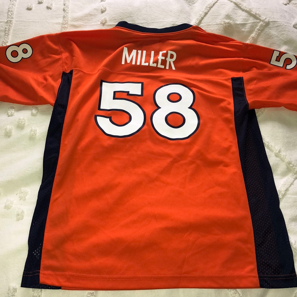 NFL Denver Broncos Orange & Navy Von Miller #58 Kids Jersey - Picture 5 of 5